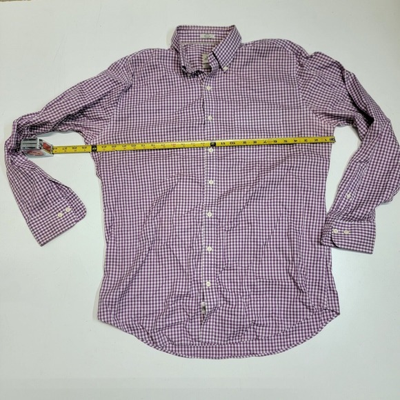 MENS PETER MILLAR CASUAL BUTTON SHIRT SIZE L 100% COTTON PURPLE GINGHAM CHECK - Picture 4 of 7